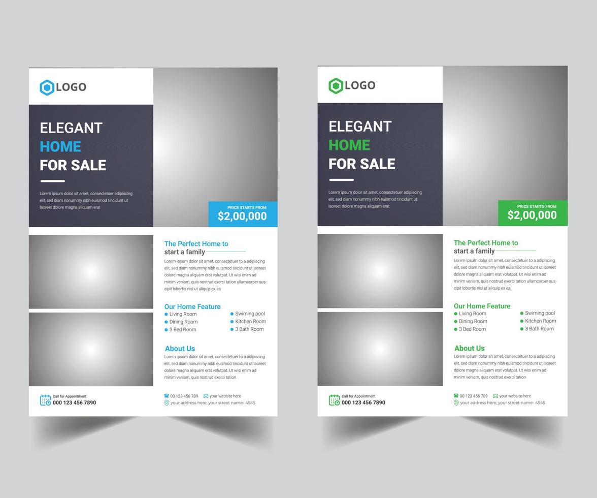 Real estate flyer for business and advertising flyer design template vector