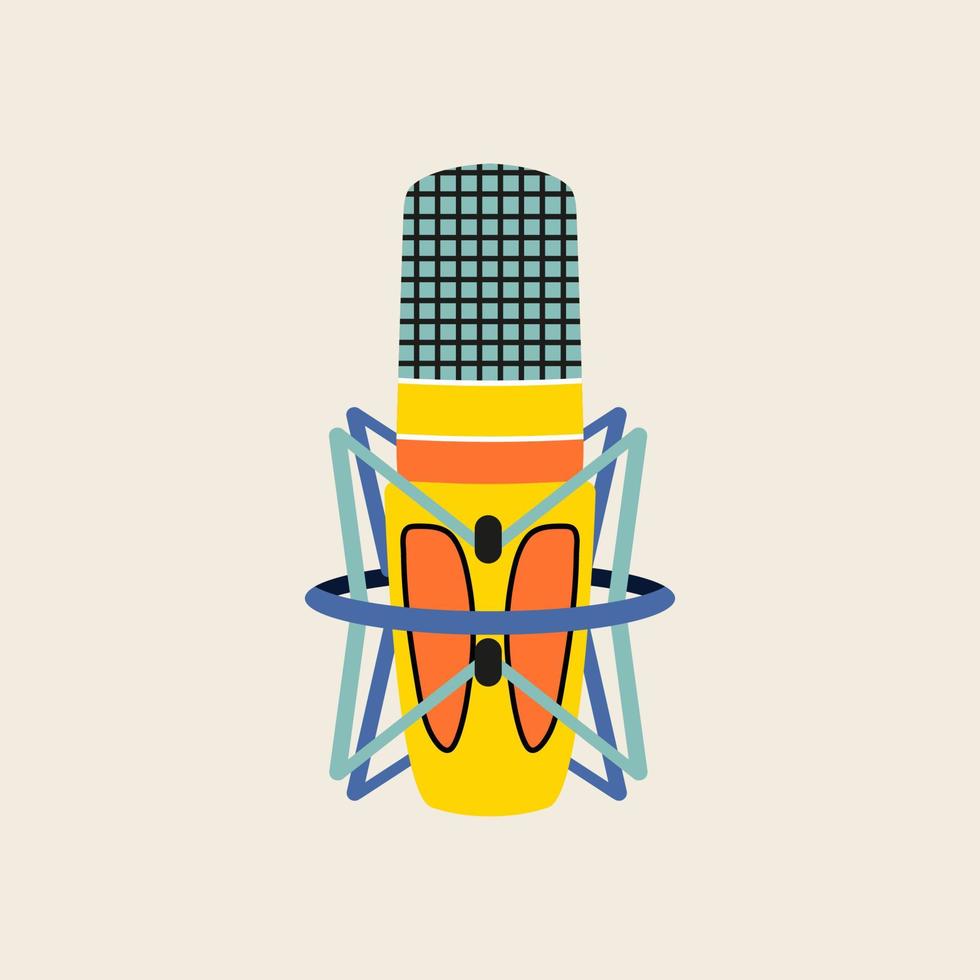 Microphone vintage style radio equipment Vector Image