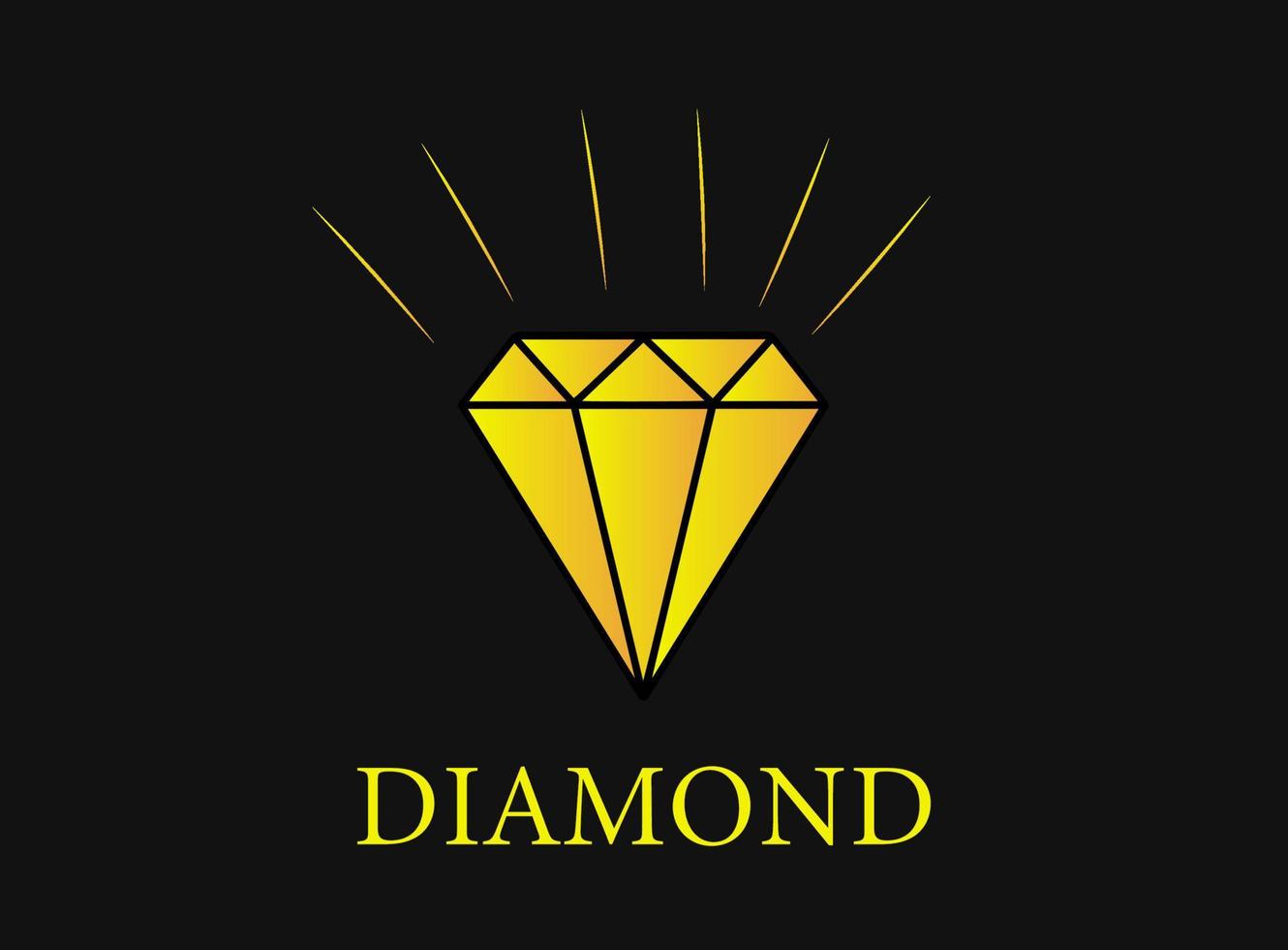Illustrations Logotype Gold Diamon Black Background vector