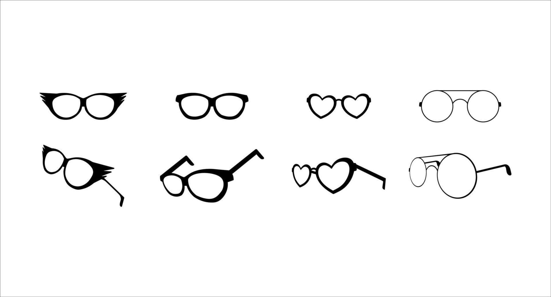 Collection of Glasses Illustrations White Background vector