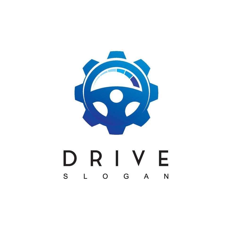 Drive Logo Steering Wheel Icon vector