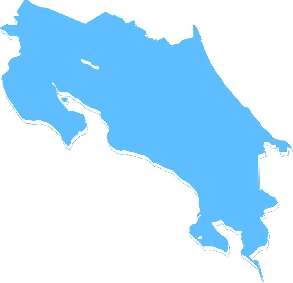 Costa Rica vector map.Hand drawn minimalism style.