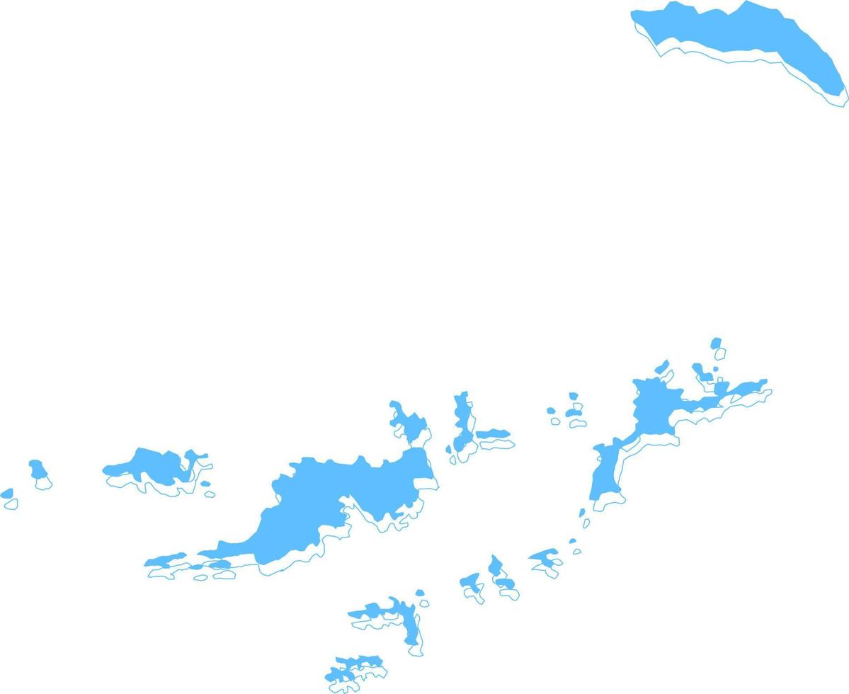 British Virgin Islands vector map.Hand drawn minimalism style.