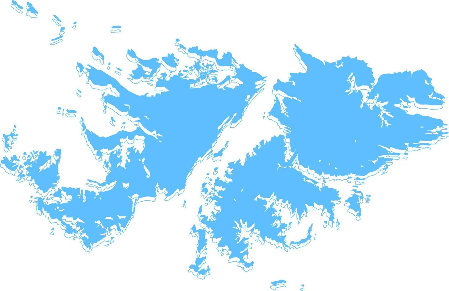 Falkland Islands Islas Malvinas vector map.Hand drawn minimalism style.