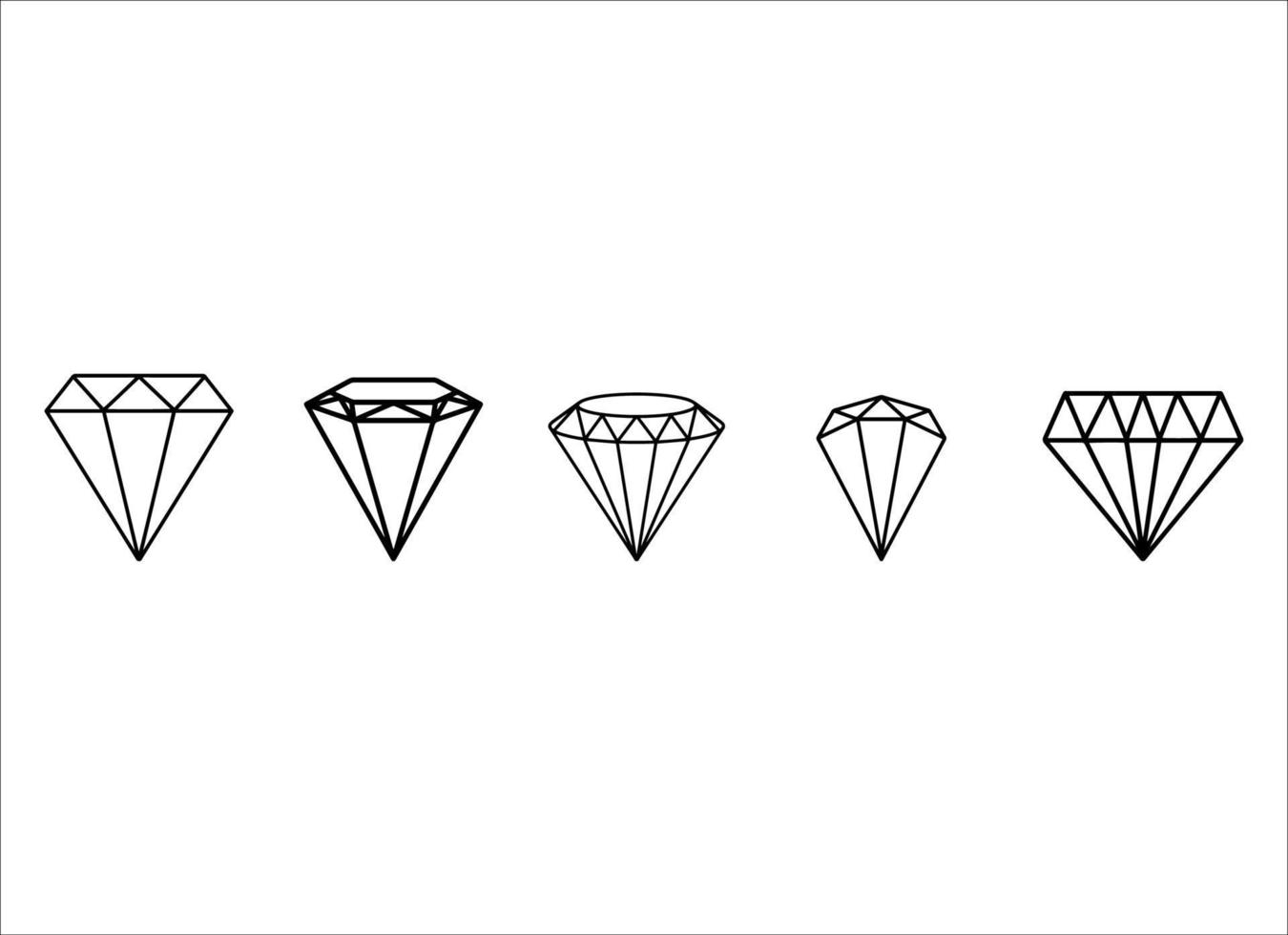 colección de dibujado a mano diamante ilustraciones vector