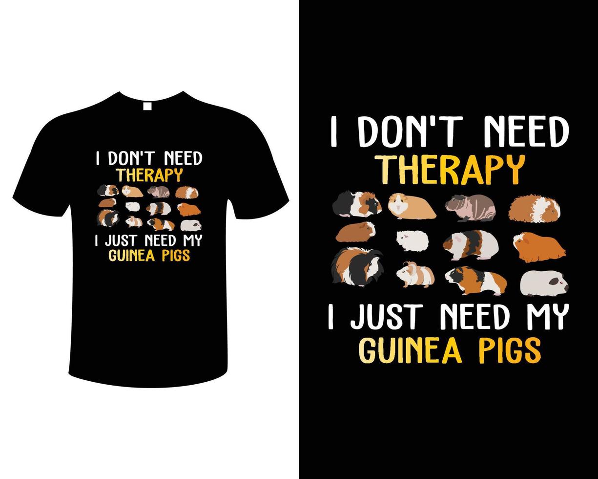 Guinea Pig Vector T-Shirt Design Template