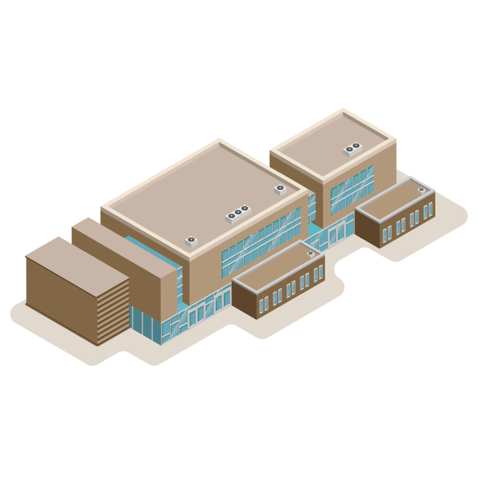 3D modern school or university. Isometric modern office building and architecture. png