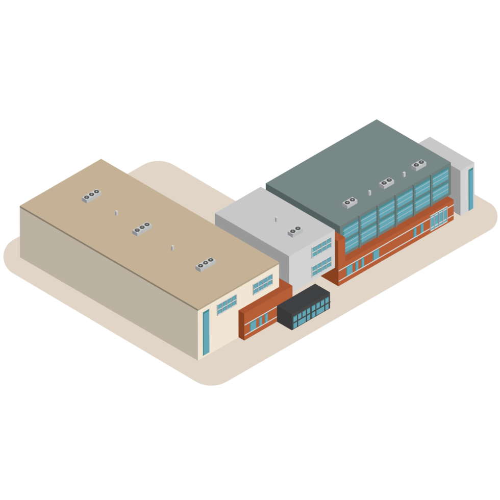 3D modern school or university. Isometric modern office building and architecture. png