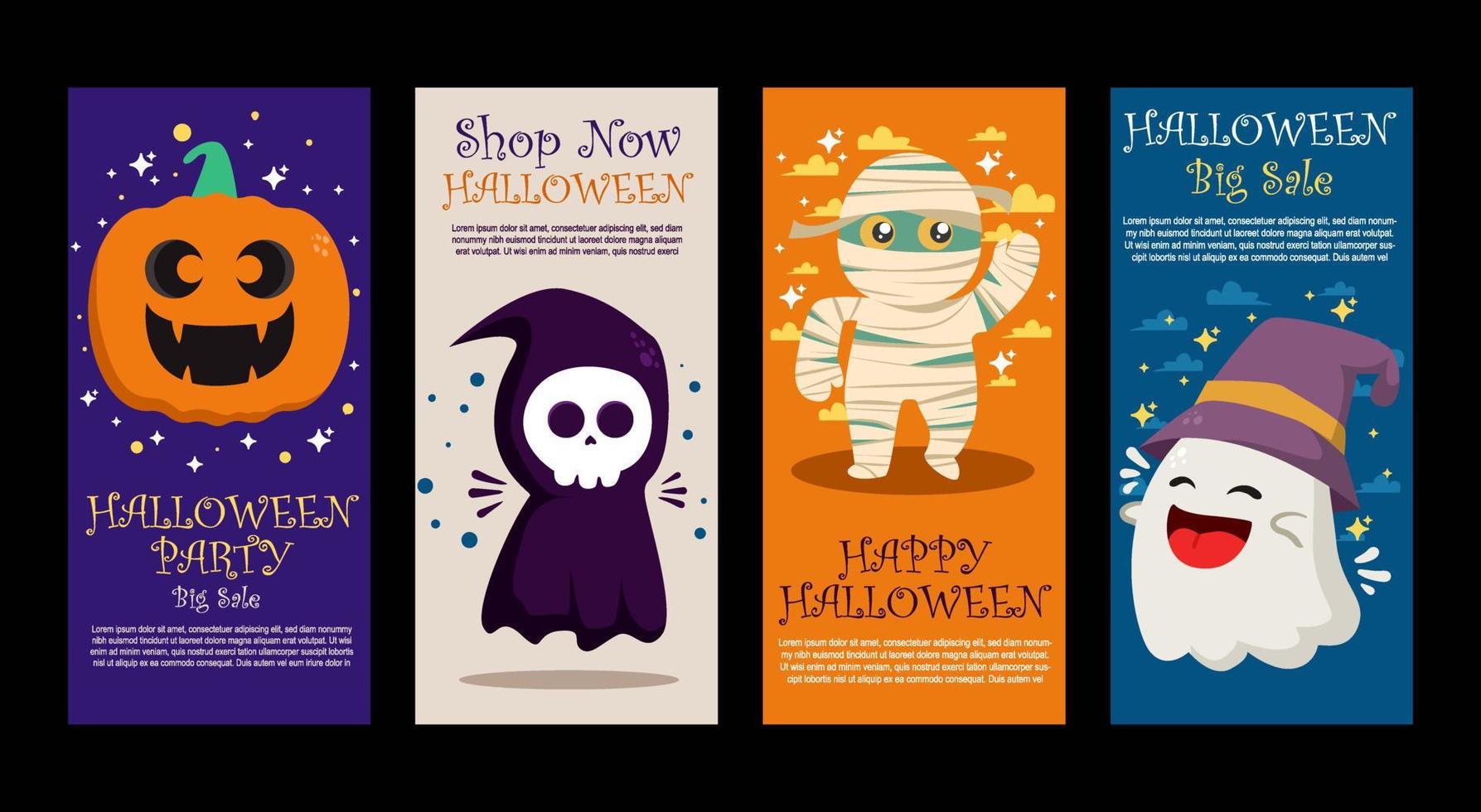 Happy Cute Halloween Banner Sale vector