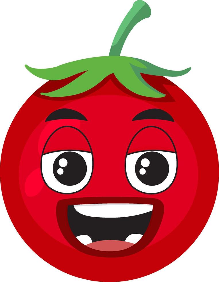 tomate con expresión facial vector