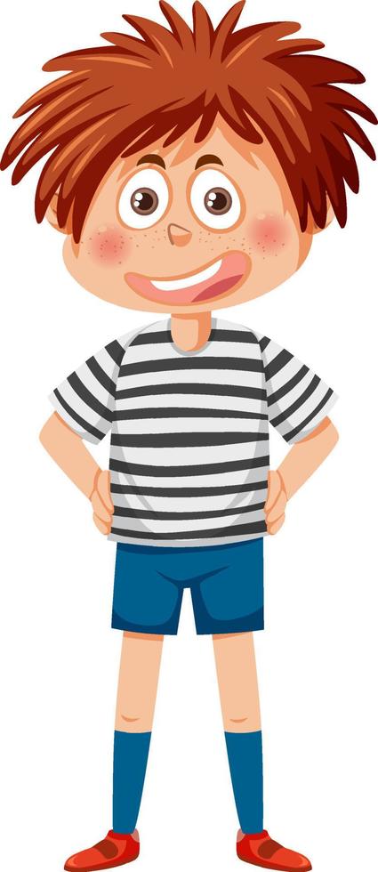 Active boy cartoon character vector