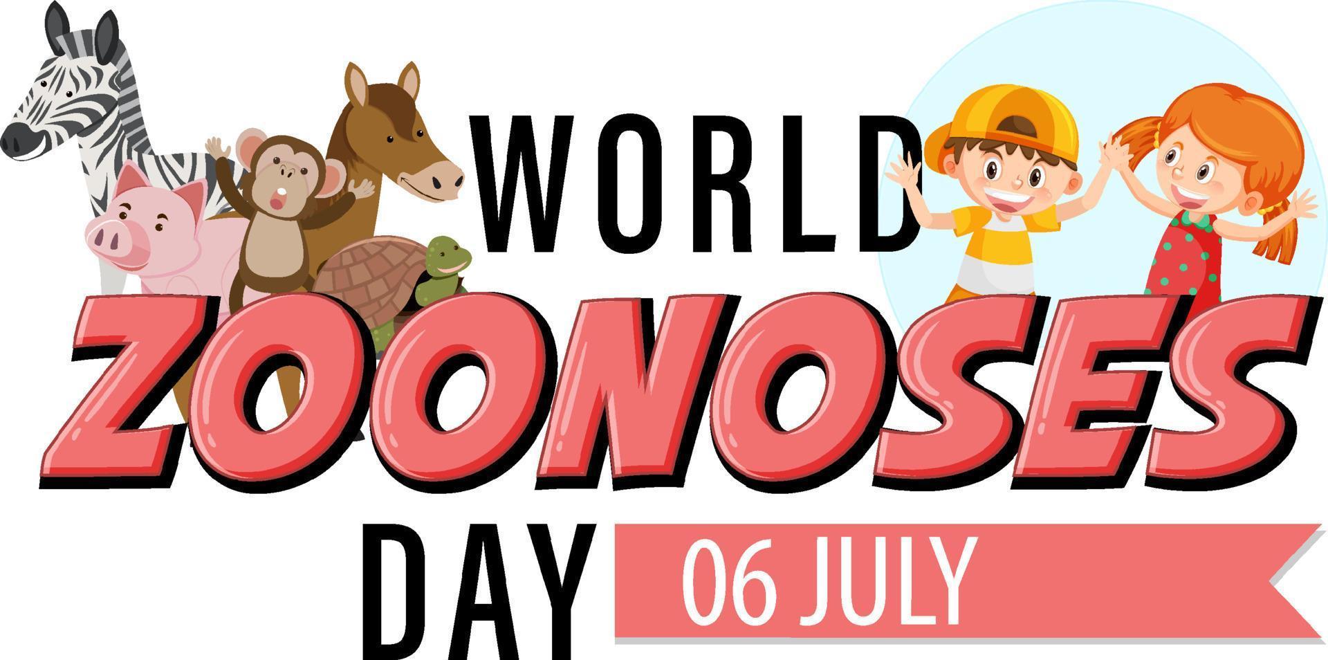 World zoonoses day poster design vector