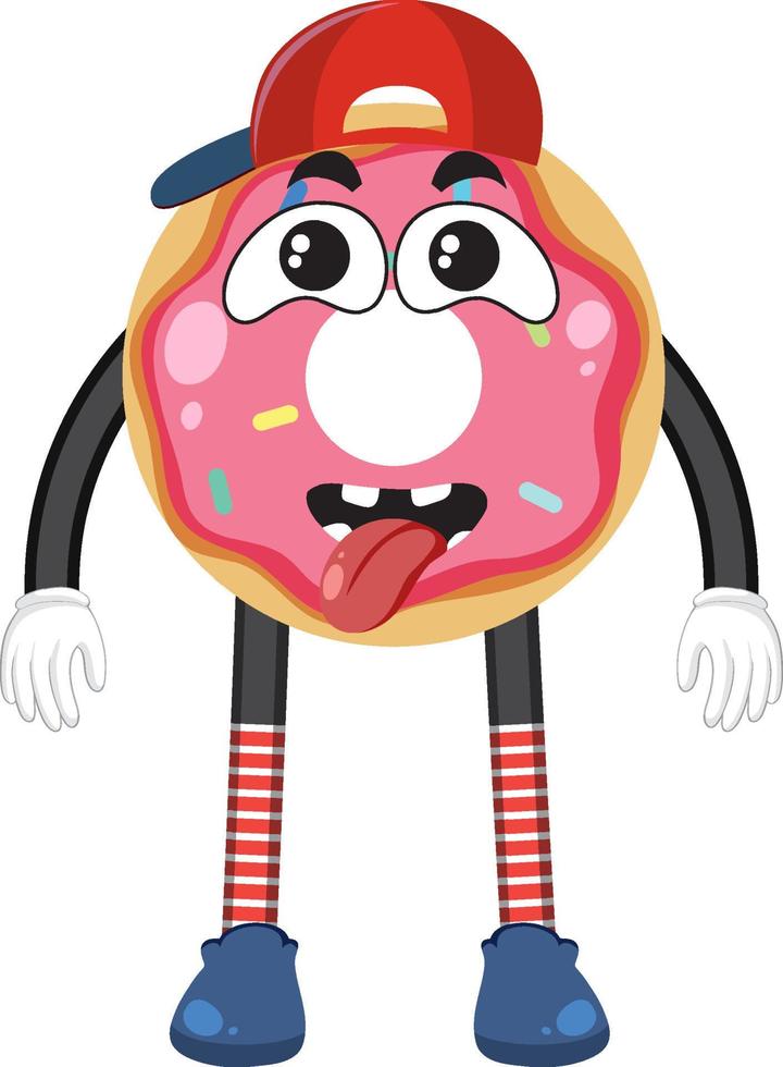 Strawberry Doughnut Cartoon Character vector