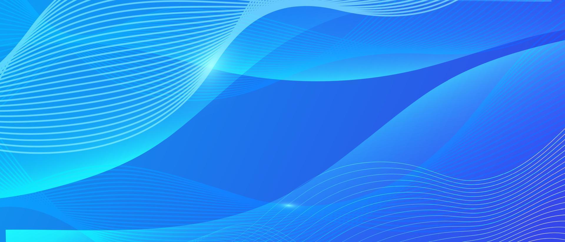 Abstract blue background with wavy lines. vector