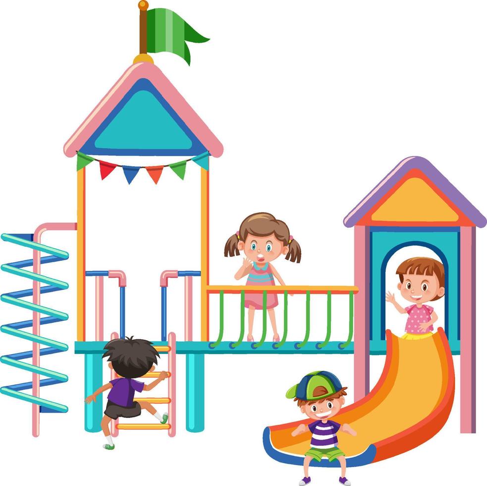 Outdoor playground slide for kids vector