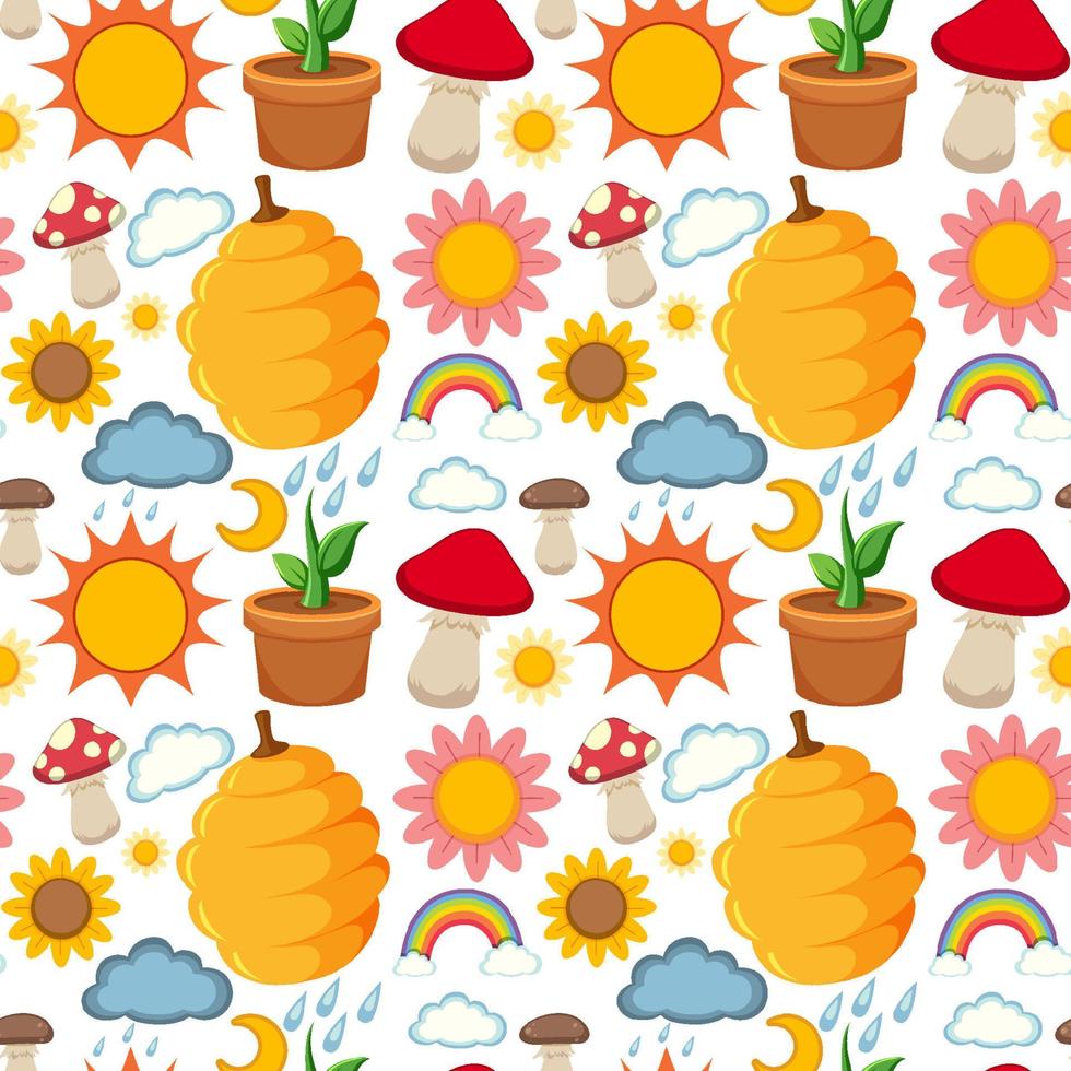 Cute cartoon seamless pattern vector