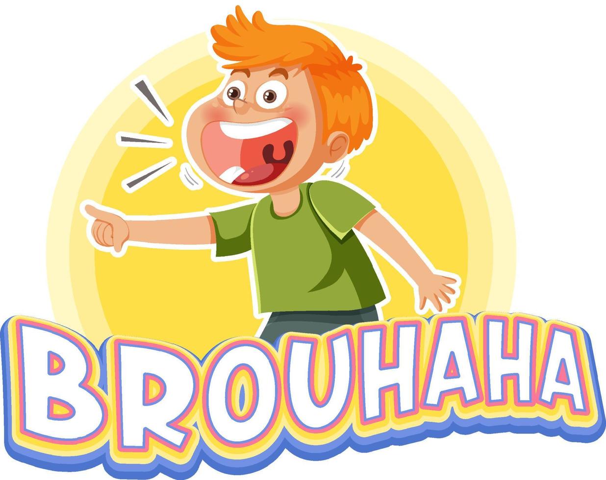 Laughing cartoon character with word expression vector