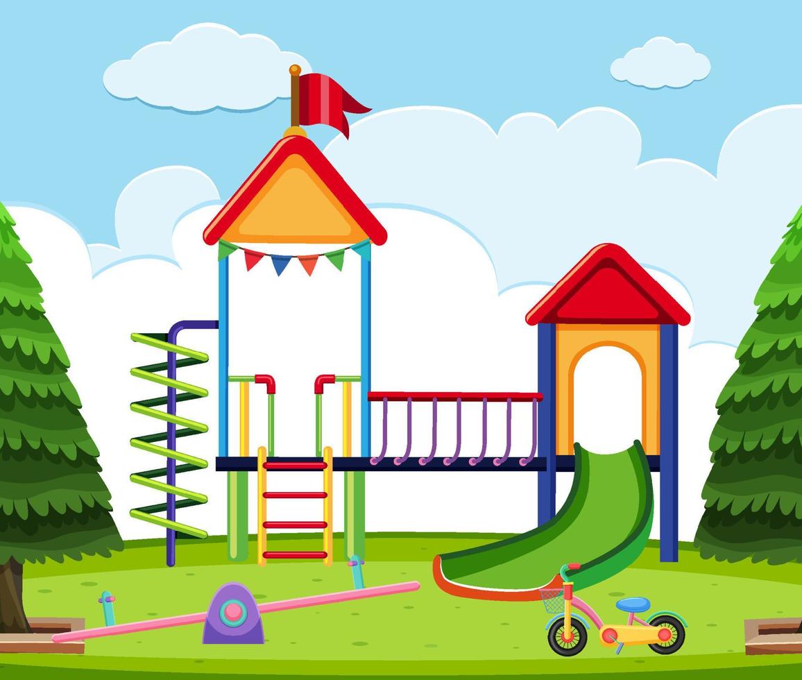 An outdoor playground scene vector