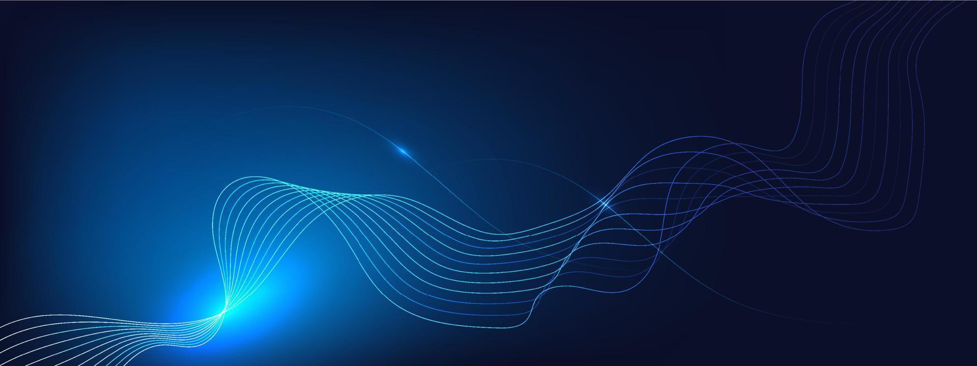 Abstract blue background with flowing lines. vector