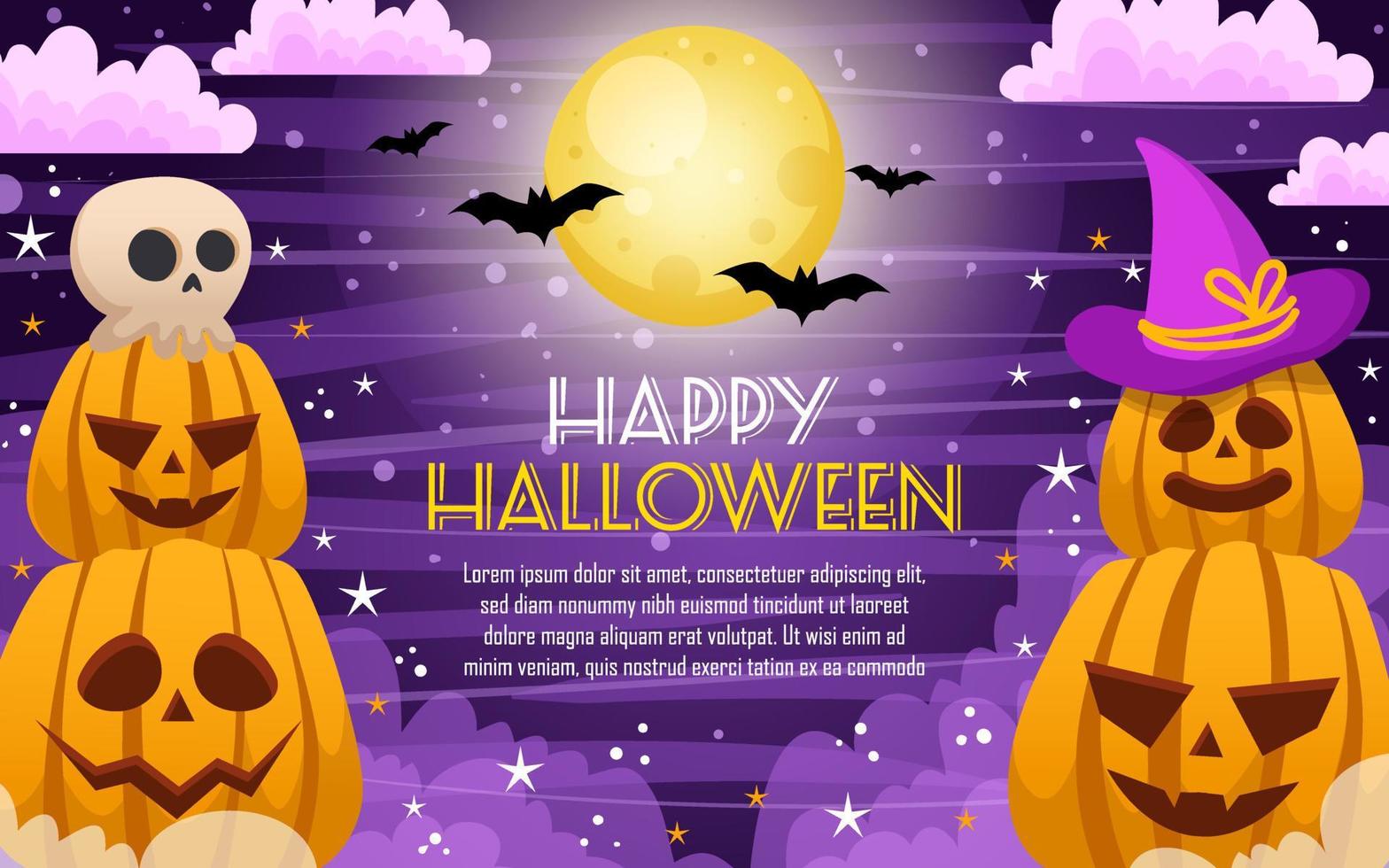 Happy Halloween with Pumpkin Background vector