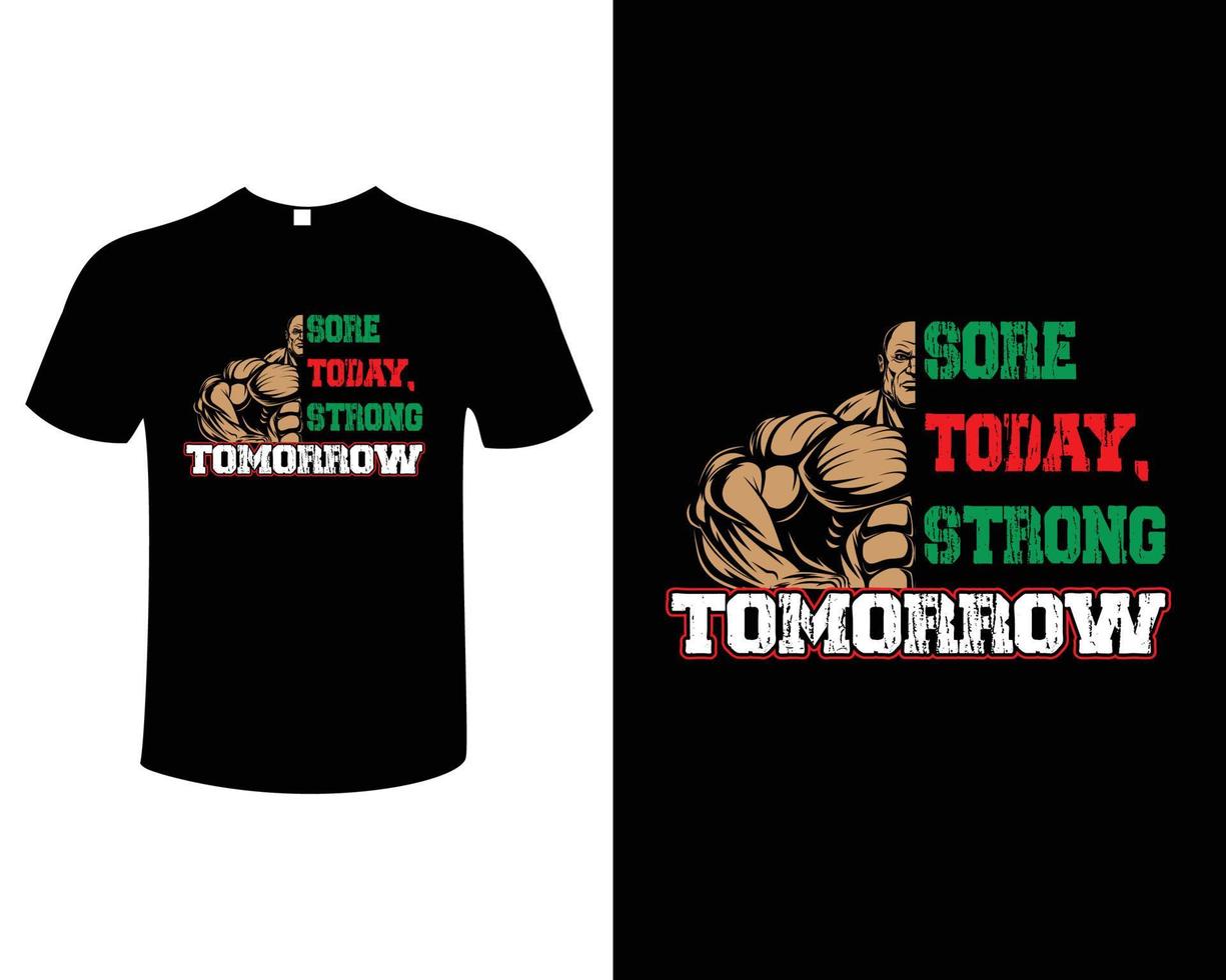 Gym t-shirt vector design template. Workout motivational typography. Exercise, athletic, training tee with skull and dumbbell. For sticker, label.