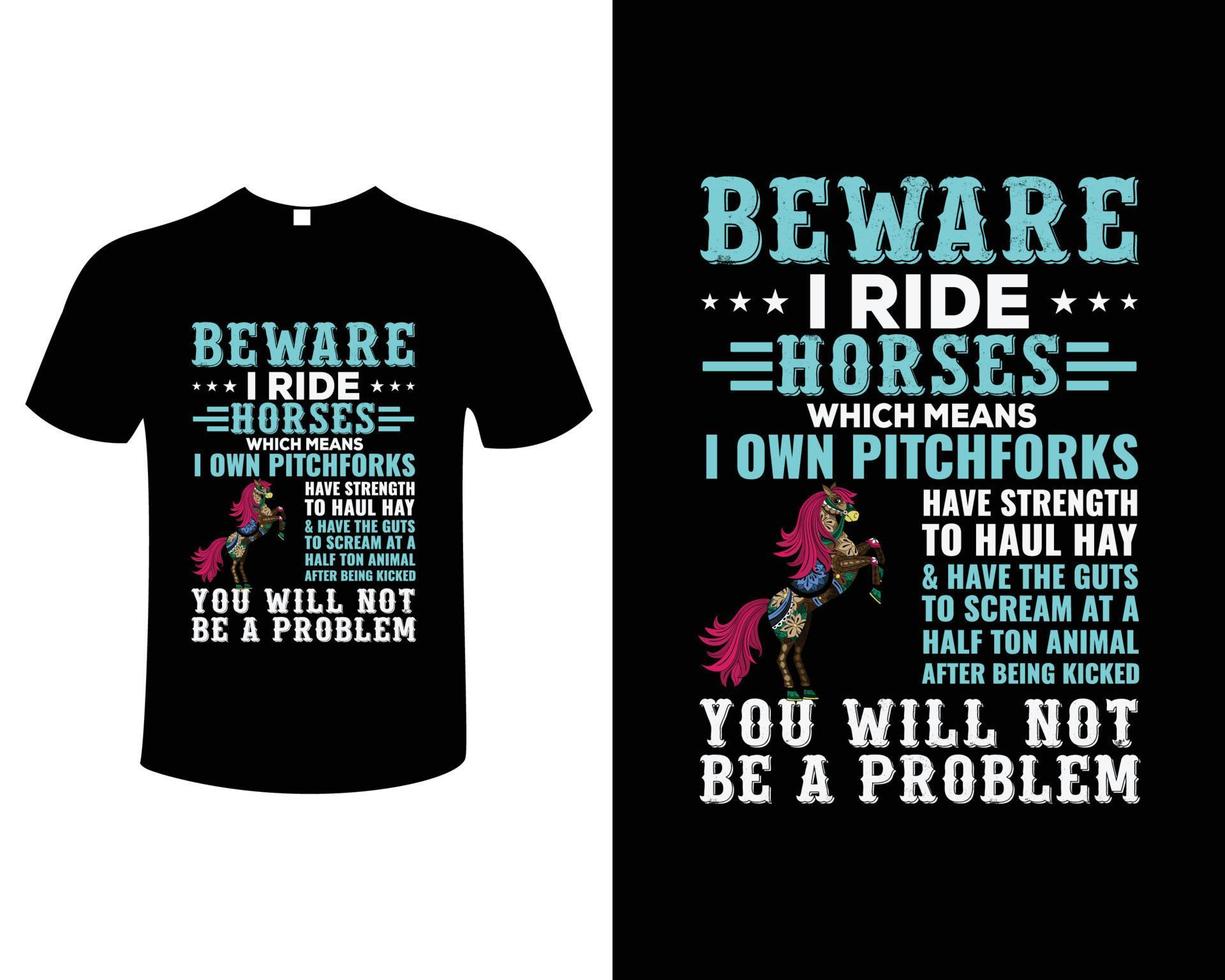 Horse T-Shirt Design Vector Template