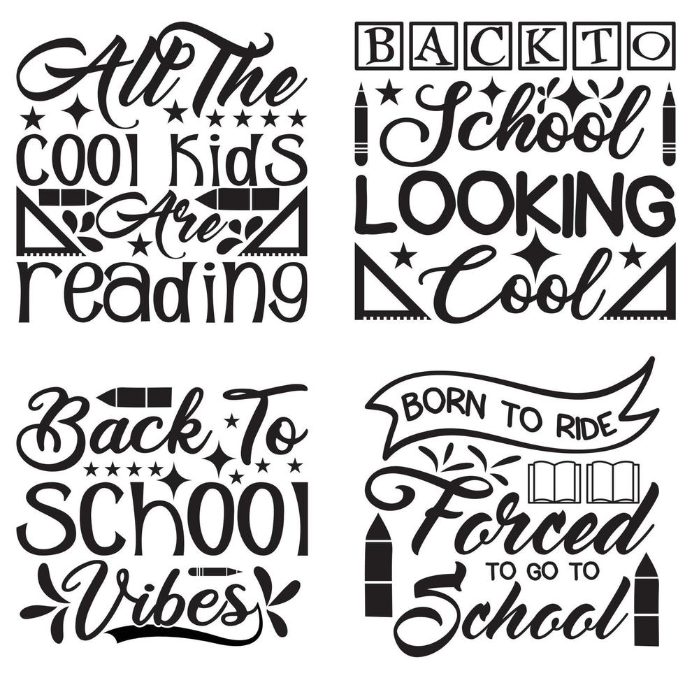 Back To School T-shirt Design Bundle vector