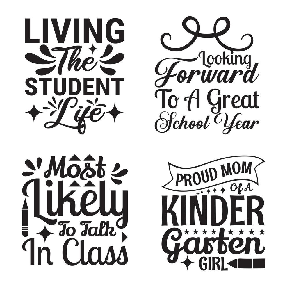 Back To School T-shirt Design Bundle vector