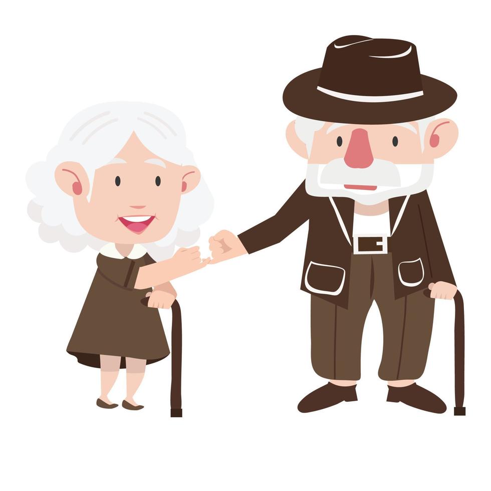 elderly couple  promise flat design vector