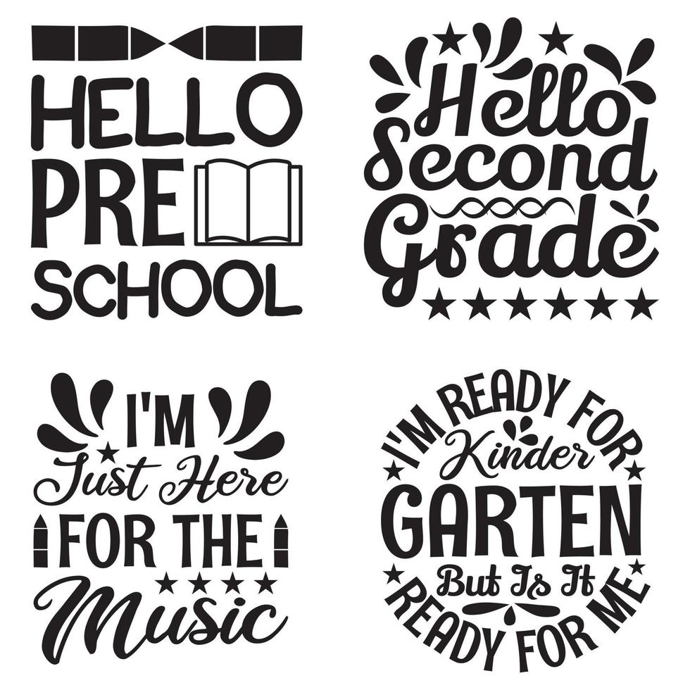 Back To School T-shirt Design Bundle vector