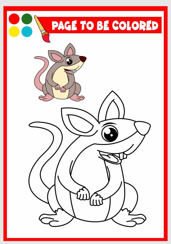 coloring book for kids. rat vector