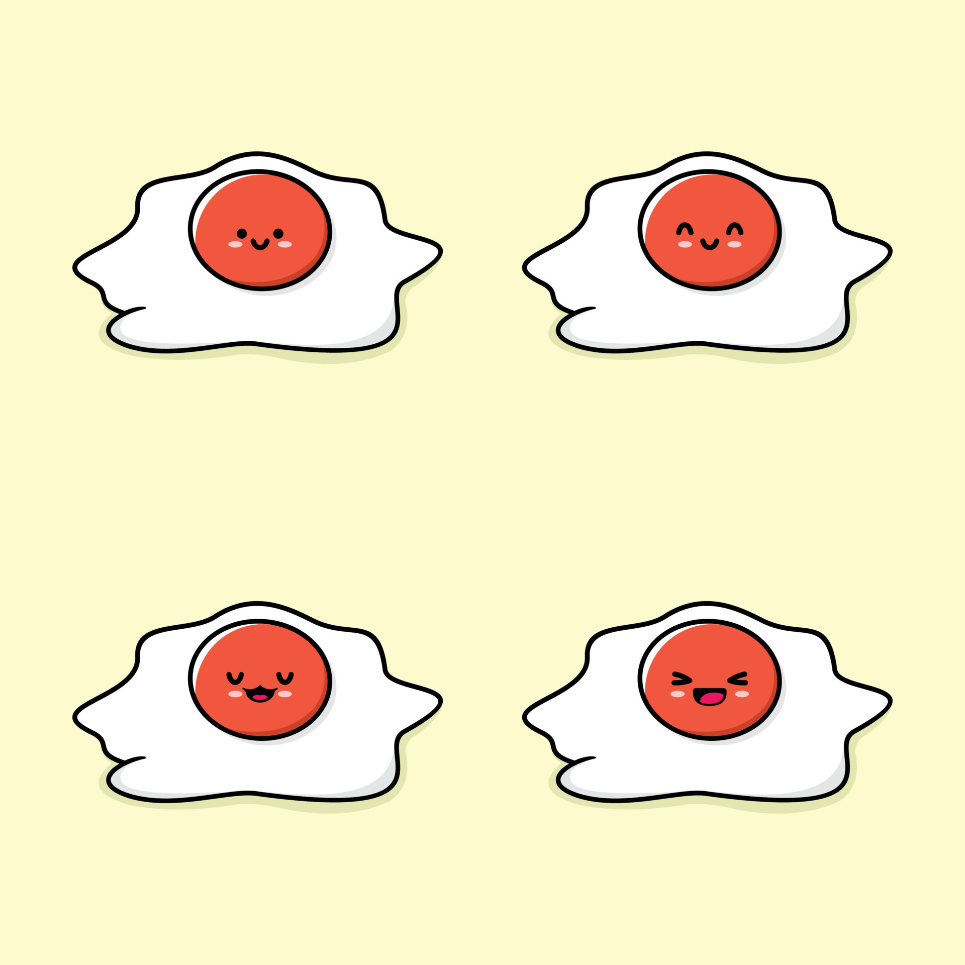 vector illustration of cute fried egg emoji 19861966 Vector Art at Vecteezy