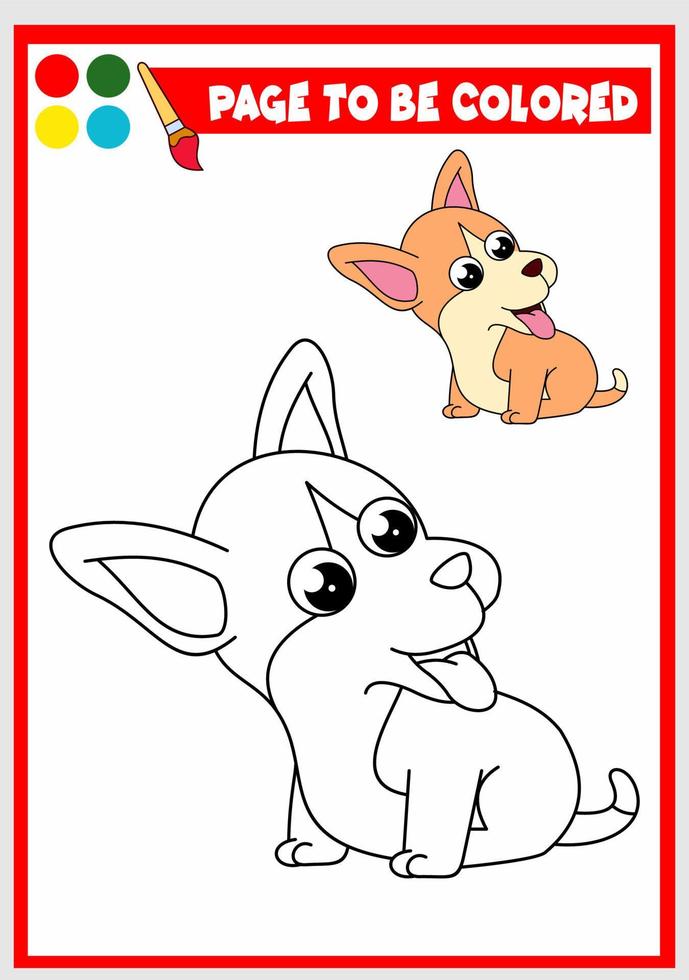 coloring book for kids. corgi vector