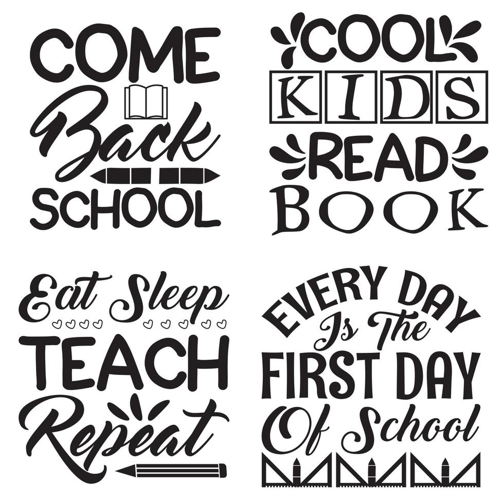 Back To School T-shirt Design Bundle vector