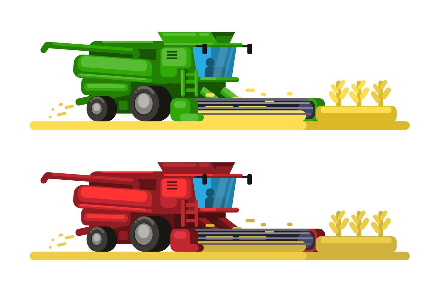 Harvest machine agriculture technology illustration vector