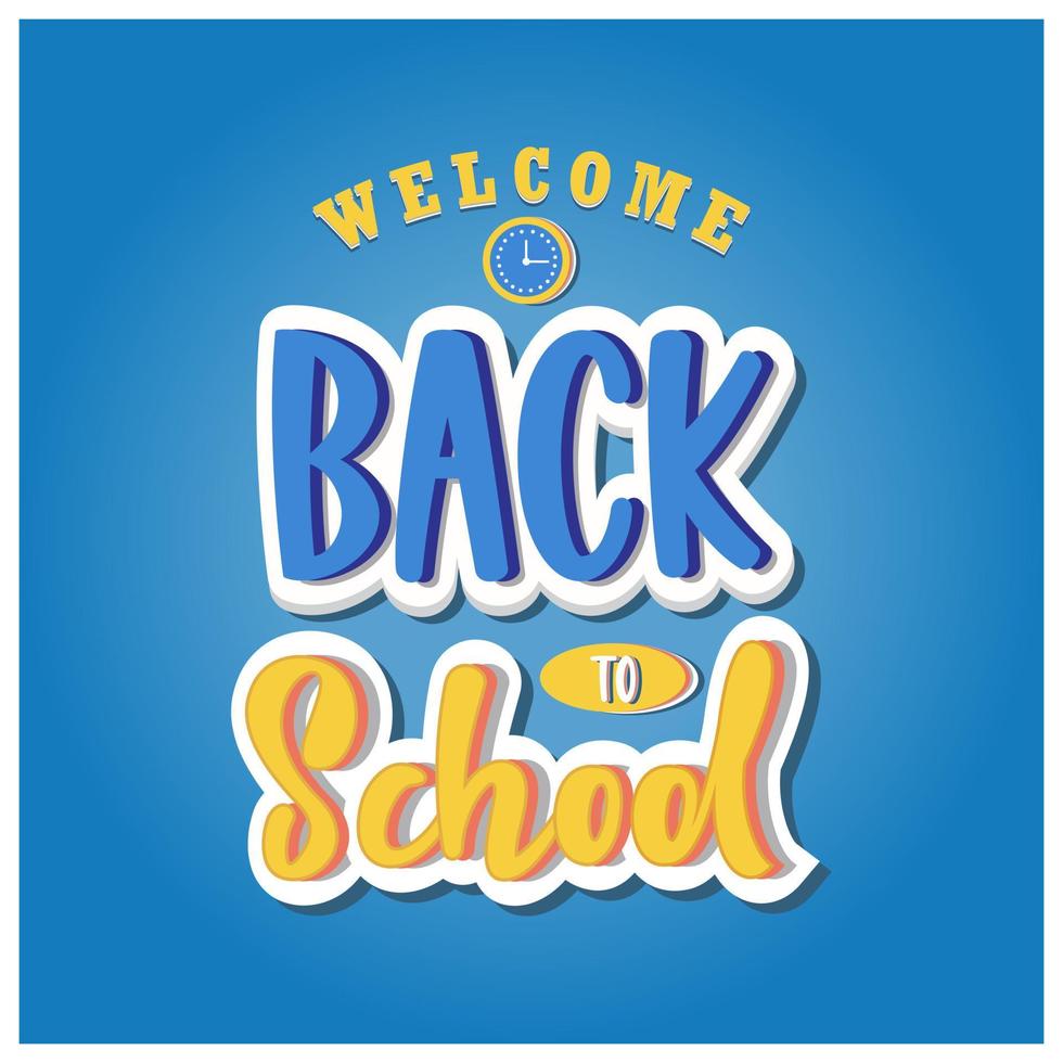 Back to school editable text effect typography vector illustration colorful modern and school items elements decoration background.