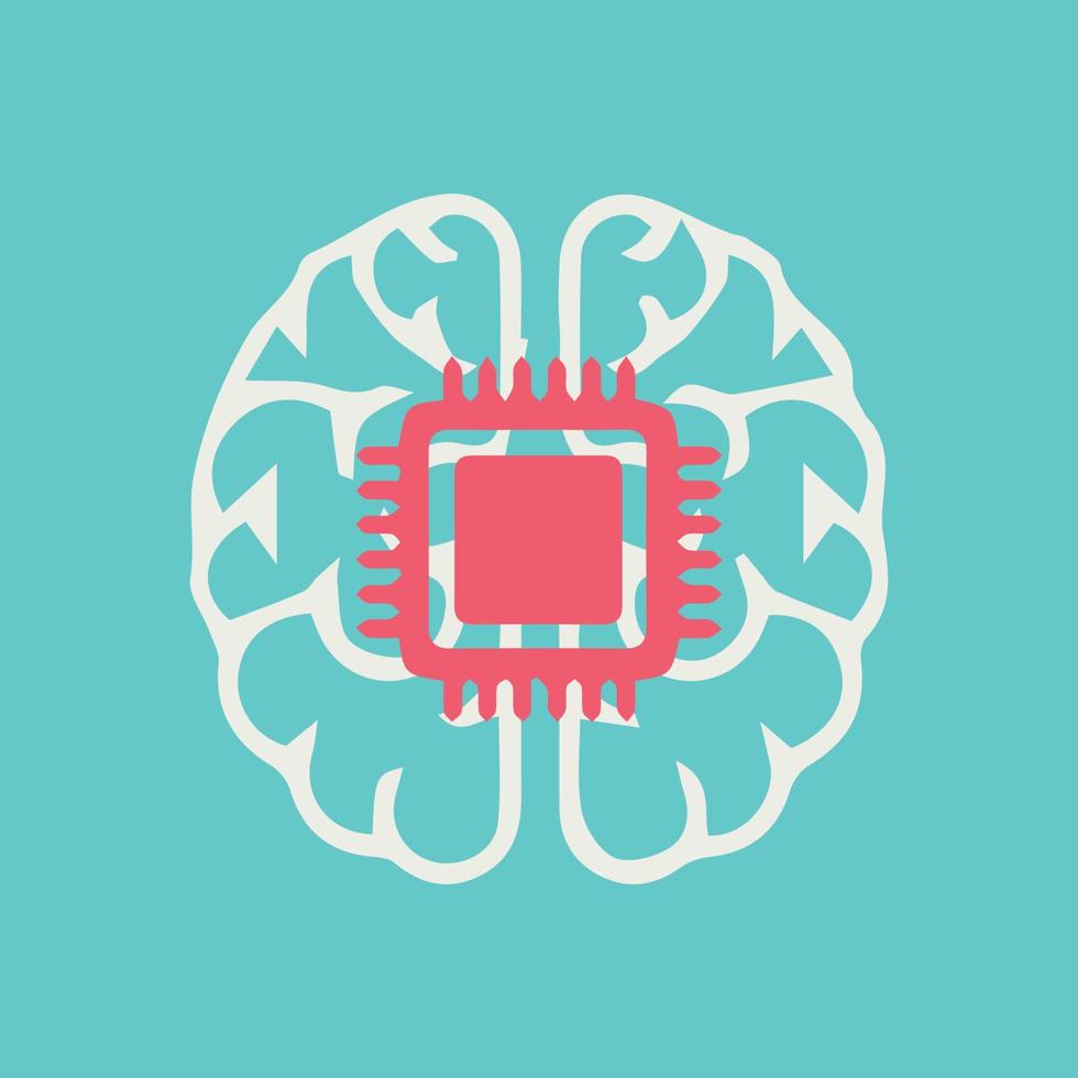 AI brain development artwork design vector