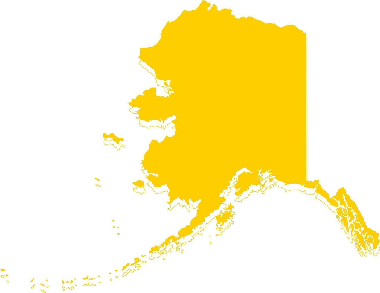 America Alaska vector map.Hand drawn minimalism style.