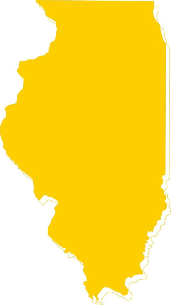 America Illinois vector map.Hand drawn minimalism style.