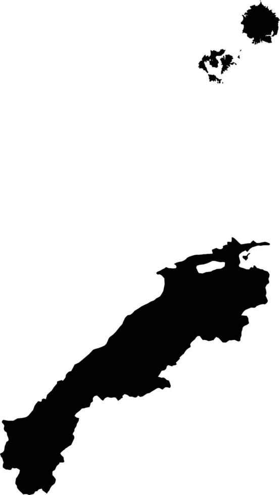 Silhouette of Japan country map,map of Shimane vector