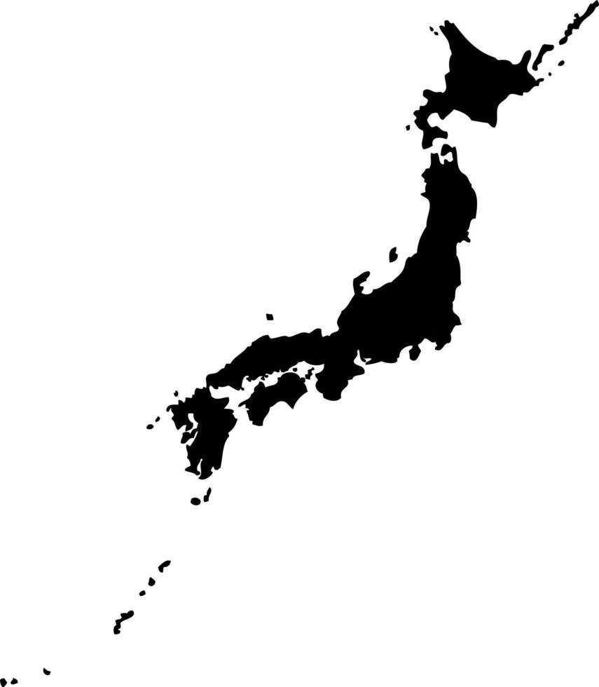 silueta del mapa del país de japón vector