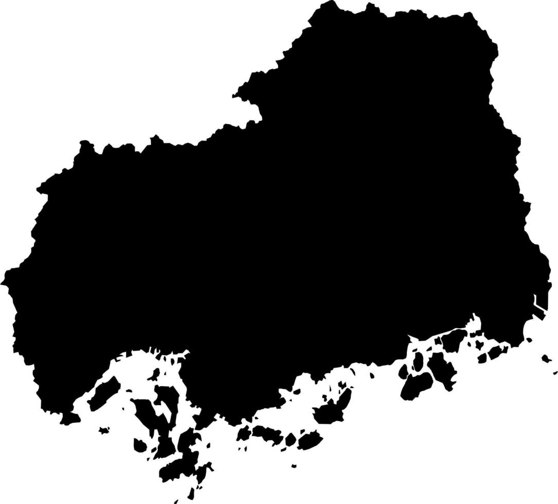 Silhouette of Japan country map,map of Hiroshima vector