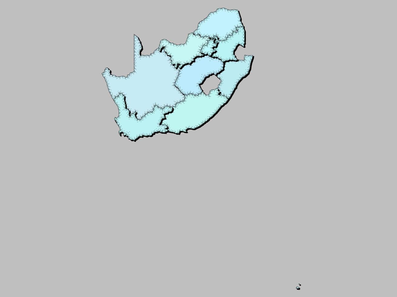 mapa de sur África con estados aislado vector