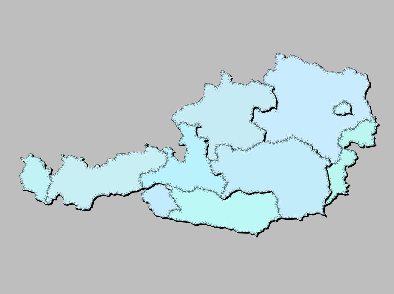 mapa de Austria con estados aislado vector
