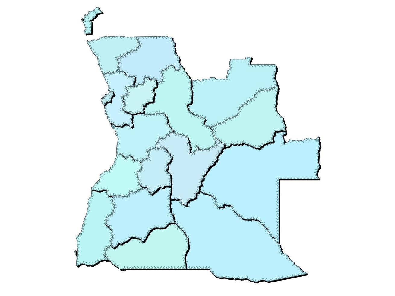 mapa de angola con estados aislado vector