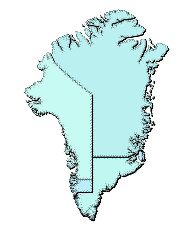 mapa de Groenlandia con estados aislado vector