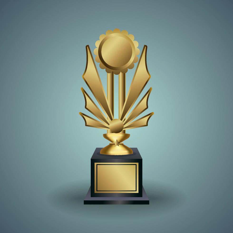 Golden Winner's trophy icon. vector