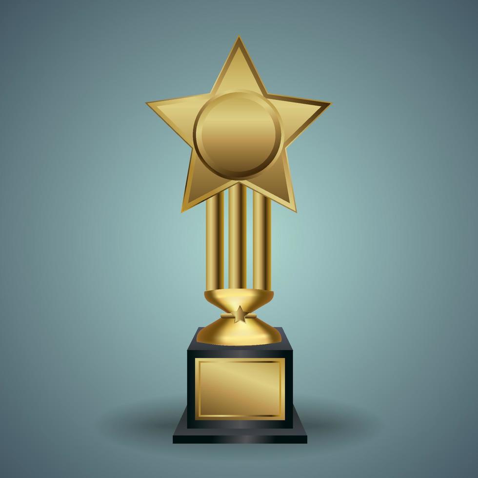 Golden Winner's trophy icon. vector