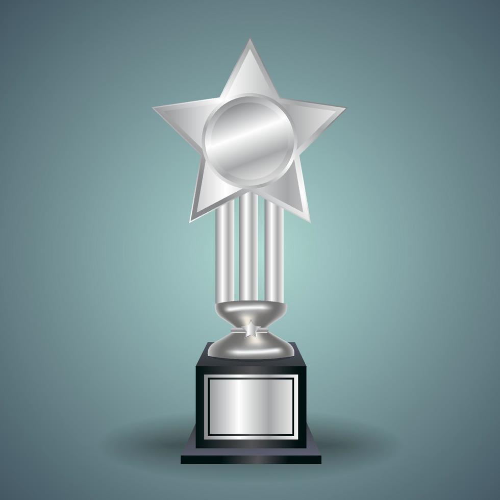 Winner's trophy icon. Silver Trophy vector