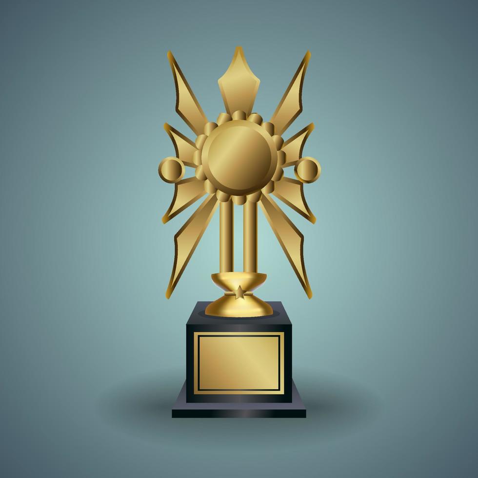 Golden Winner's trophy icon. vector